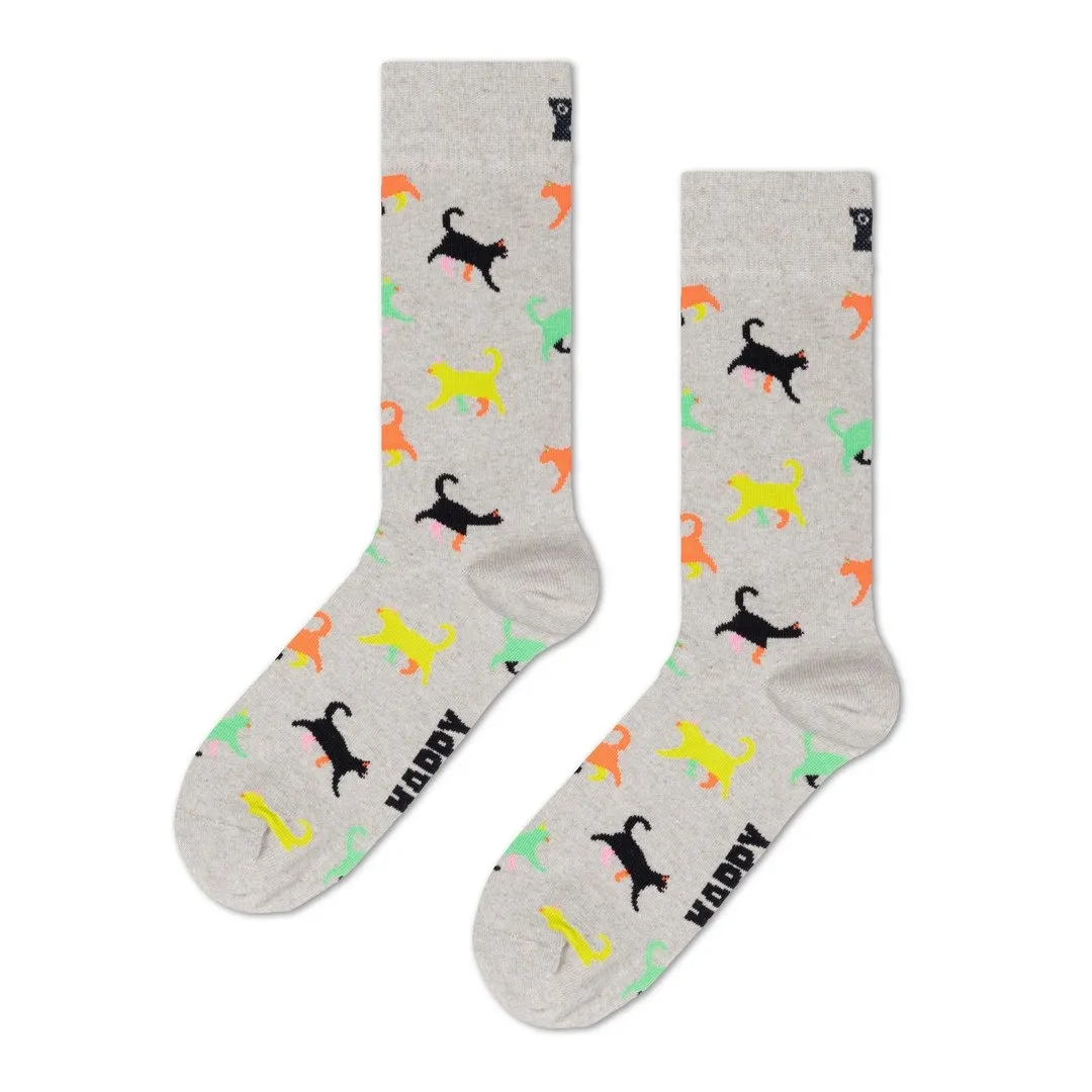 Happy Socks Socken Katzen Print Kitten grau P005321 9700 grey