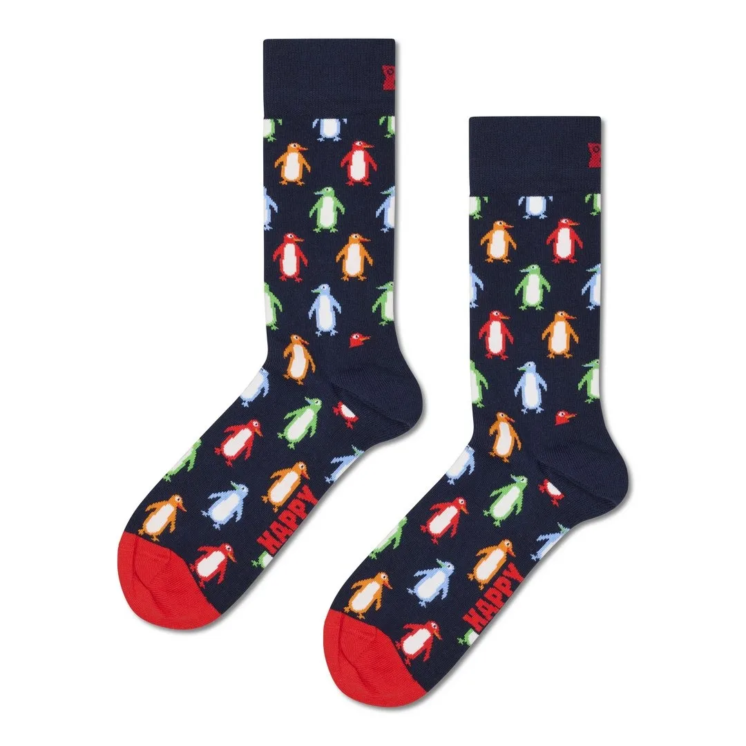 Happy Socks Socken Pinguin Print blau P003782 6500 navy