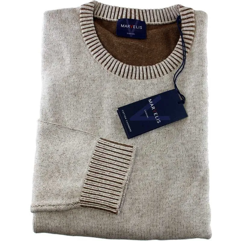 Herren Kaschmir Pullover, Rund-Ausschnitt, Marke MARVELIS 3XL