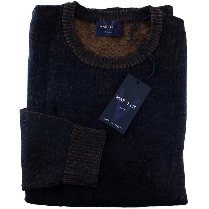 cashmere Jersey de hombre, cuello redondo, marca MARVELIS