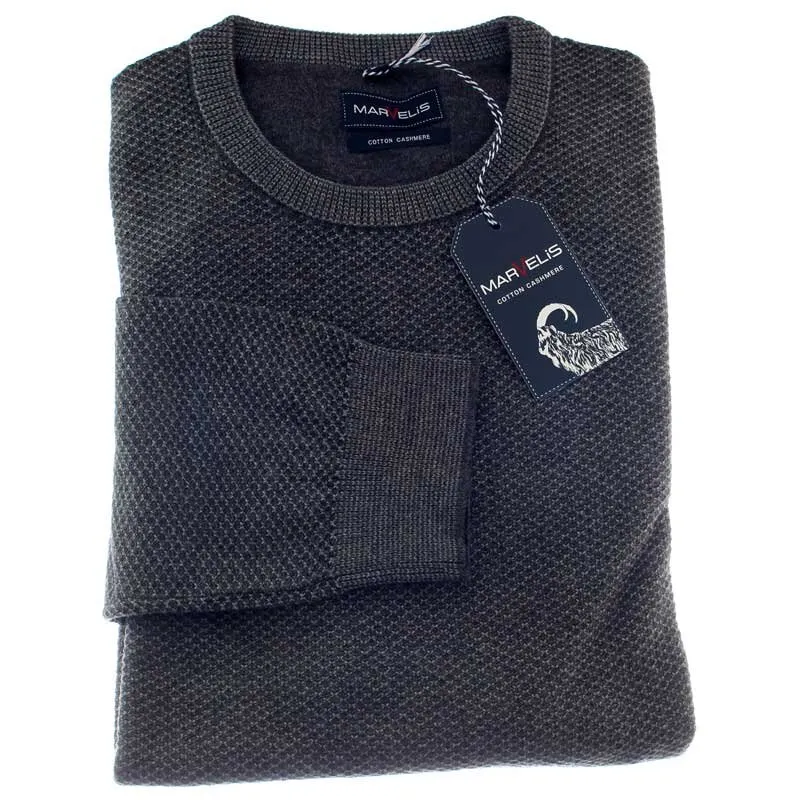 Men's sweater, round neck, label MARVELIS, 95% cotton / 5% cashmere