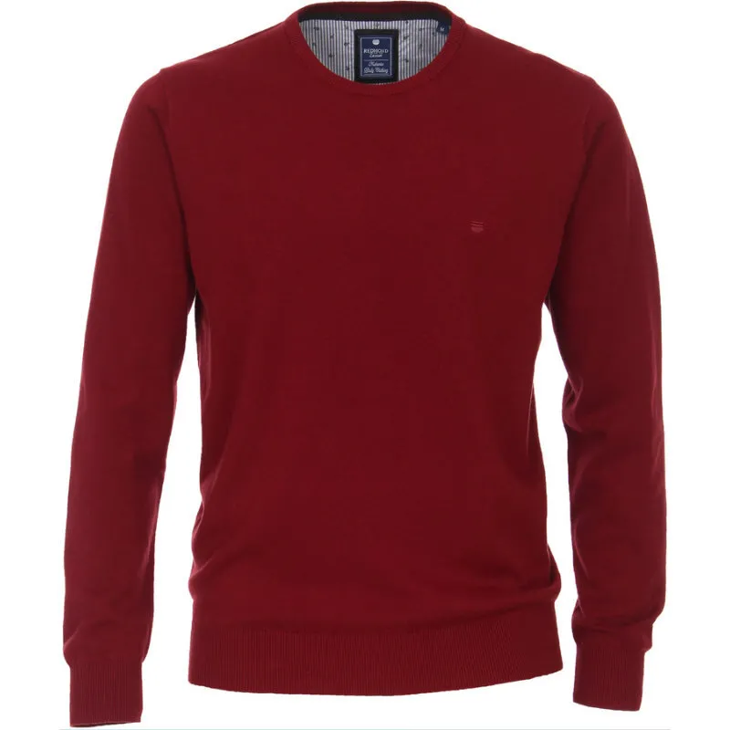 Herren Pullover, Rund-Ausschnitt, Marke REDMOND, 100% reine Baumwolle