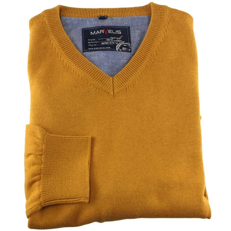 Men's sweater, V-neck, brand MARVELIS, pure cotton M