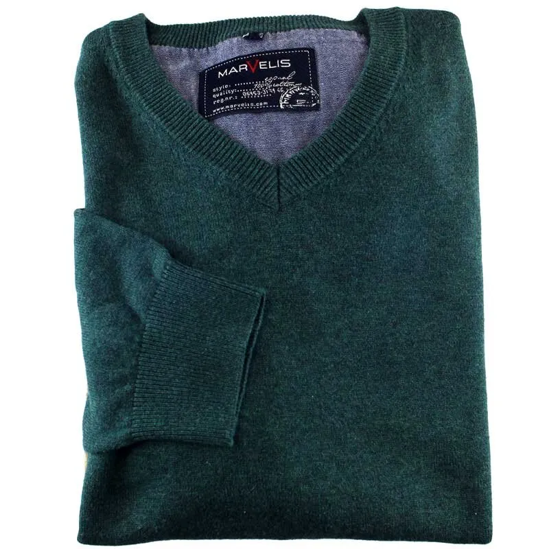 Marvelis pullover con cuello en V, manga larga S