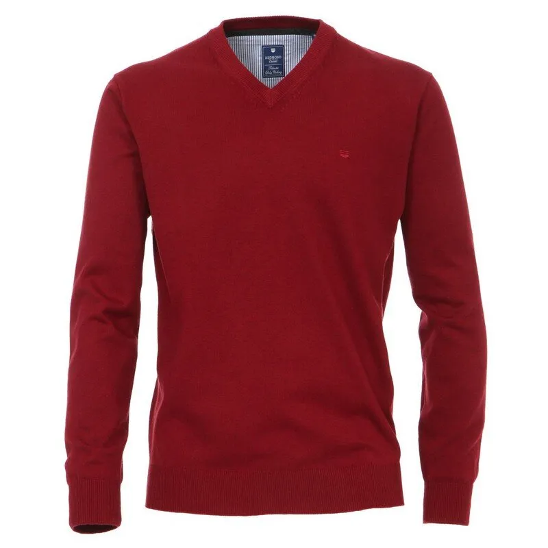 Pull homme, col en V, marque REDMOND, pur coton 3XL