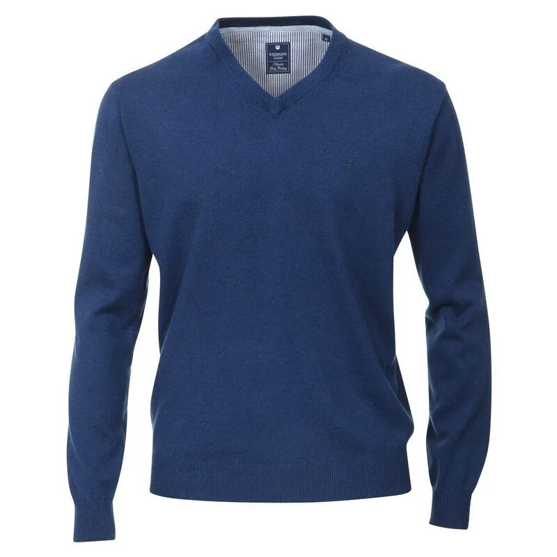 Herren Pullover, V-Ausschnitt, Marke REDMOND, 100% reine Baumwolle M