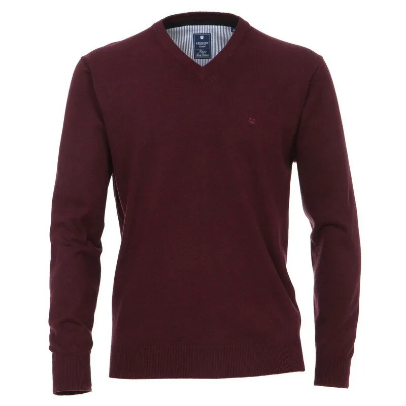 Pull homme, col en V, marque REDMOND, pur coton S