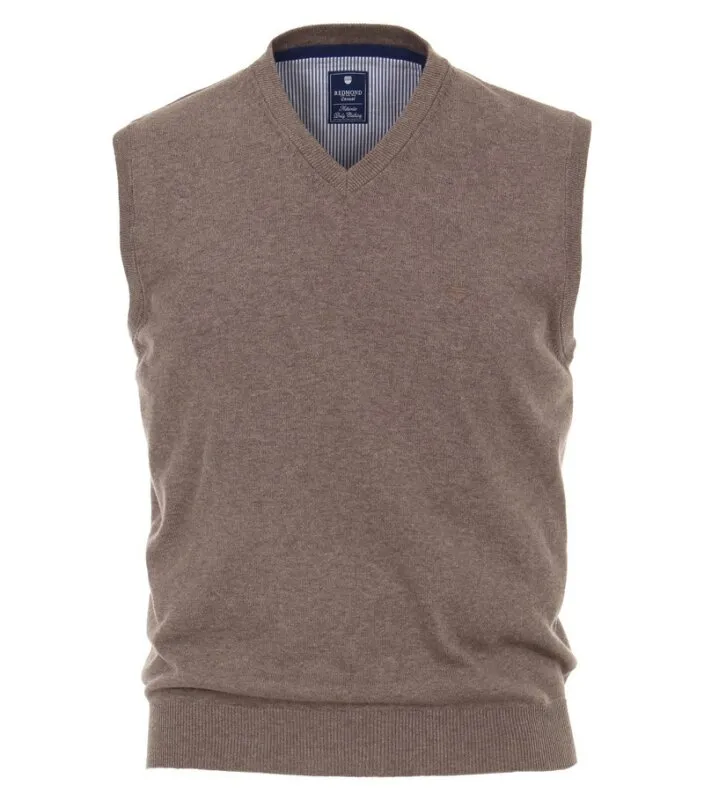 Herren Pullunder, V-Ausschnitt, Marke REDMOND, 100% Baumwolle