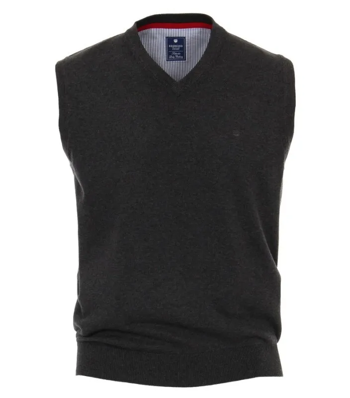 Men's Pullunder, v-neck, brand REDMOND, pur Baumwolle L (52)