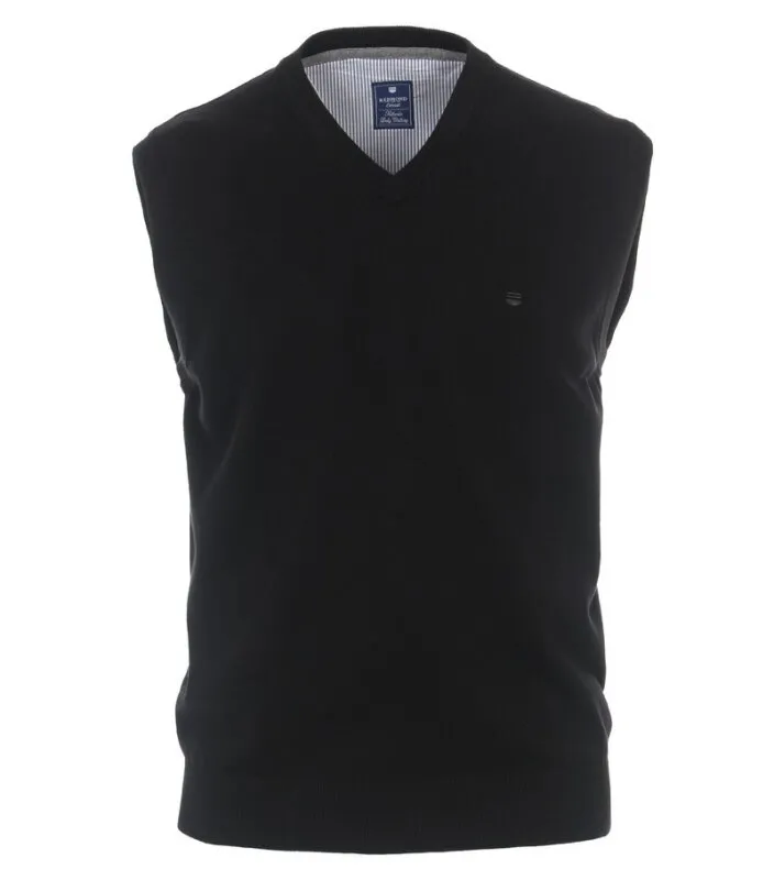 Men's Pullunder, v-neck, brand REDMOND, pur Baumwolle