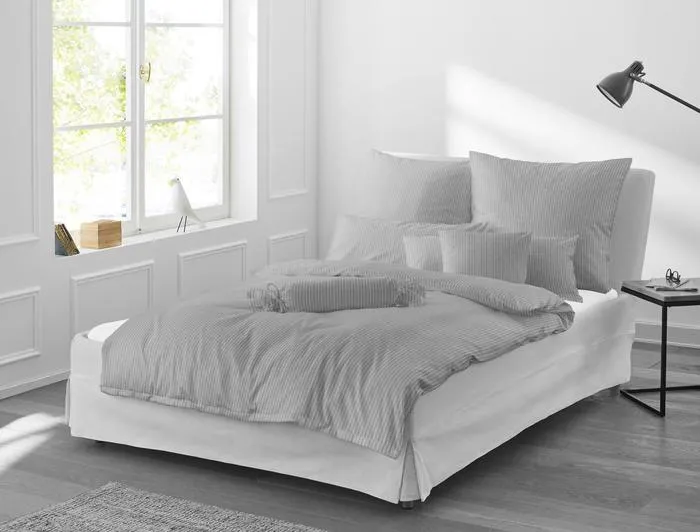 irisette Interlock-Jersey uni Bettwäsche Set uni Lumen 8129 grau