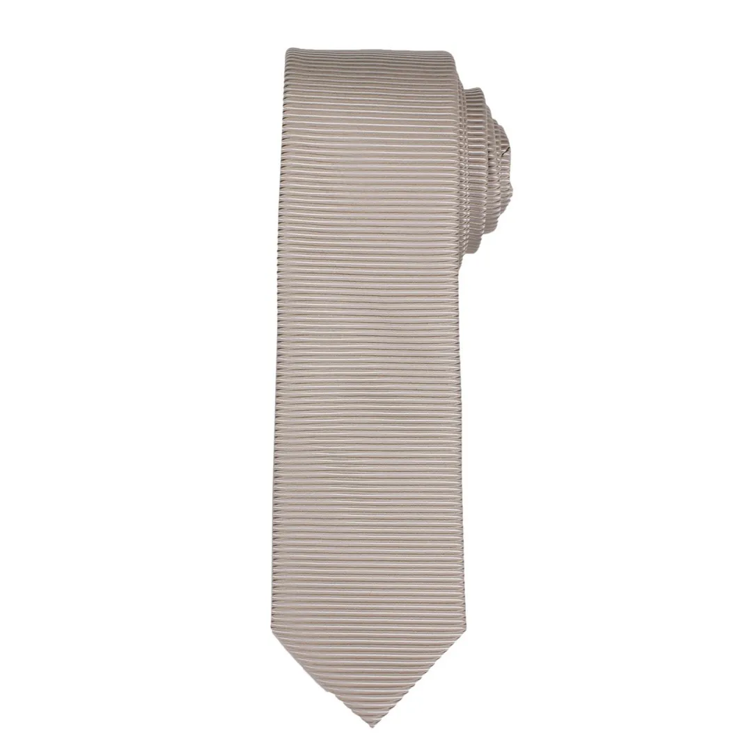 J.S. Fashion Herren Slim Krawatte beige gestreift 999 23768 352