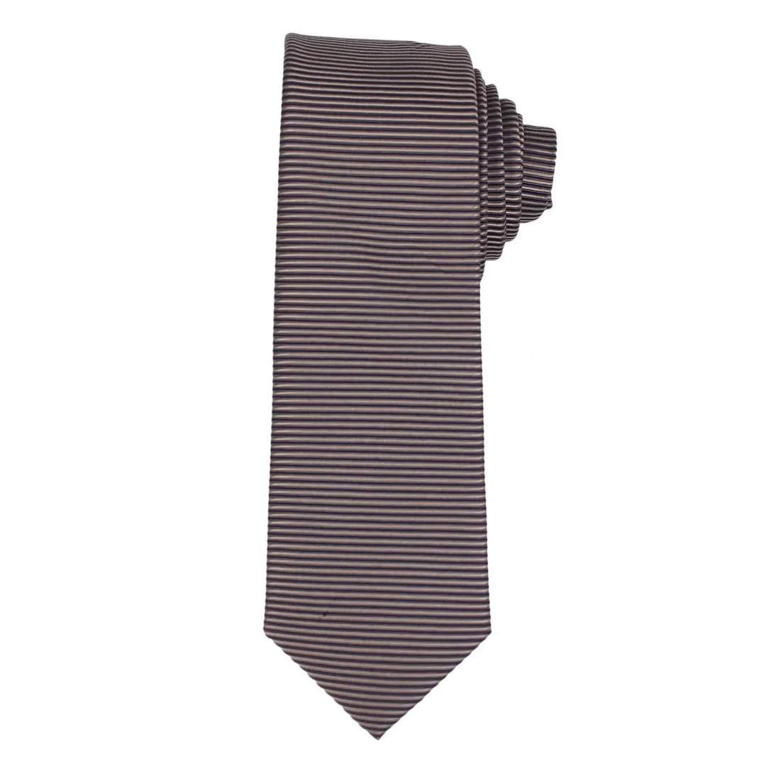 J.S. Fashion Herren Slim Krawatte braun gestreift 999 23768 359