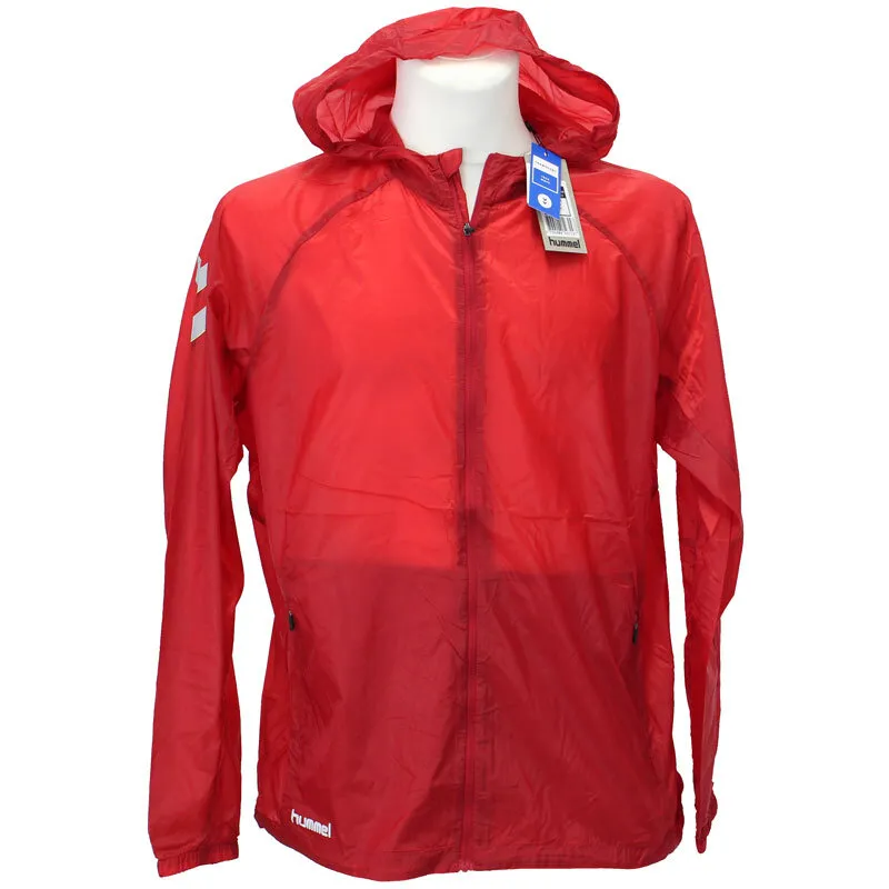 Jacke der Marke HUMMEL - Tech Move ultra leicht - mit semi-transparentem, sportlichem Look, mit Kapuze, rot M (50)