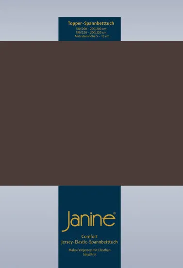 Janine Topper Spannbetttuch TOPPER Elastic-Jersey dunkel braun 5001-87