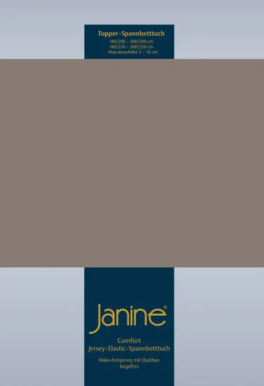 Janine Topper Spannbetttuch TOPPER Elastic-Jersey taupe 5001-57