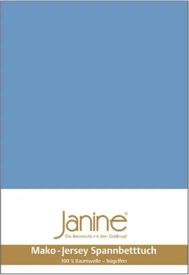 Janine Spannbetttuch MAKO-FEINJERSEY Mako-Feinjersey blau 5007-42