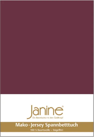 Janine Spannbetttuch MAKO-FEINJERSEY Mako-Feinjersey burgund 5007-41