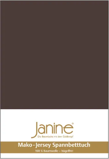 Janine Spannbetttuch MAKO-FEINJERSEY Mako-Feinjersey dunkelbraun 5007-87