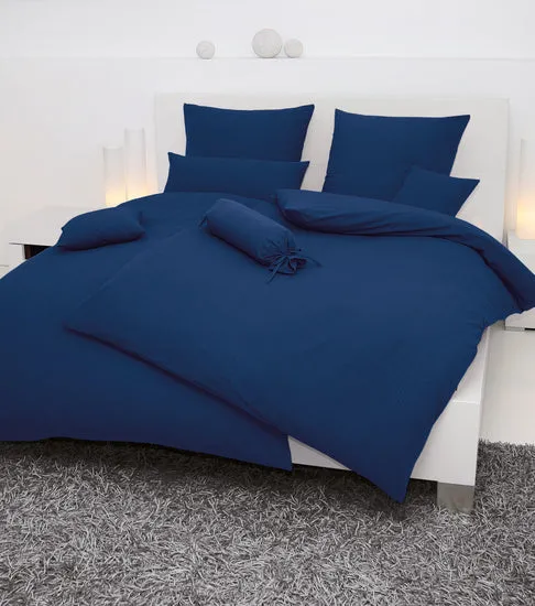 Janine Bettwäsche PIANO Mako-Soft-Seersucker marine 0125-82