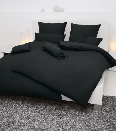 Janine Bettwäsche PIANO Mako-Soft-Seersucker schwarz 0125-98