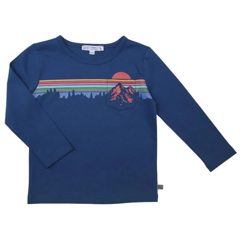 Enfant Terrible Shirt mit Gebirgedruck tintenblau