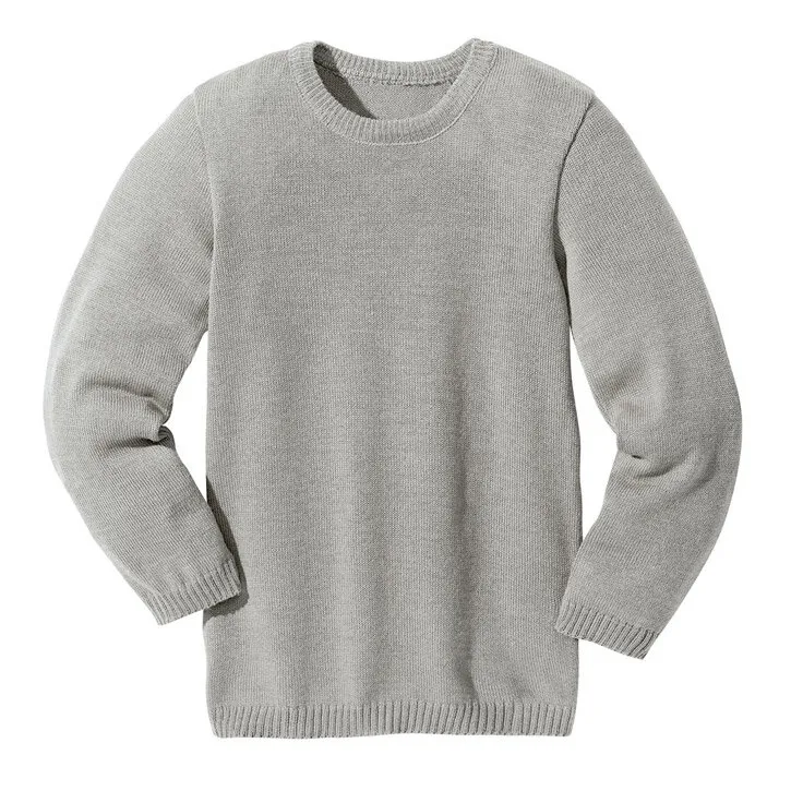 Disana Basic-Pullover grau 122/128 100% kbT Schurwolle