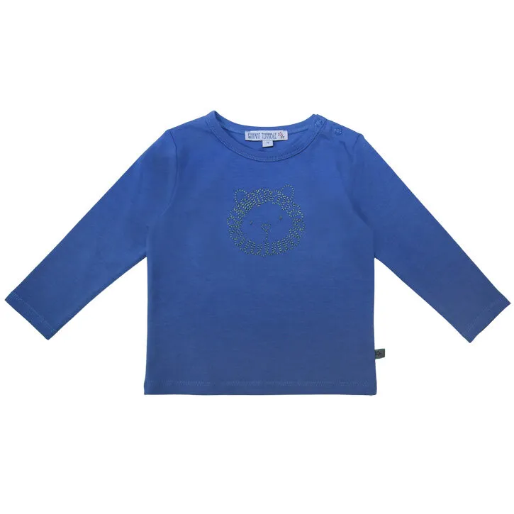 Enfant Terrible Baby T-Shirt mit Löwenstickerei himmelblau