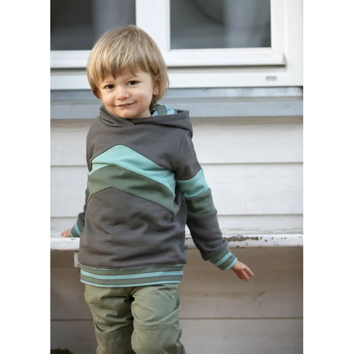 Enfant Terrible Hoodie mit Colourblocking schiefer-waldgrün