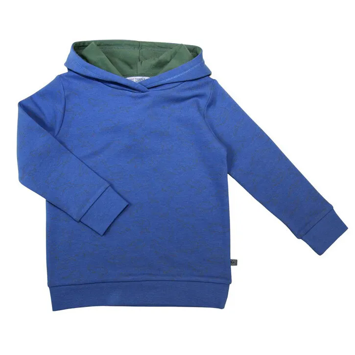 Enfant Terrible Hoodie mit Dinodruck Himmelblau-waldgrün