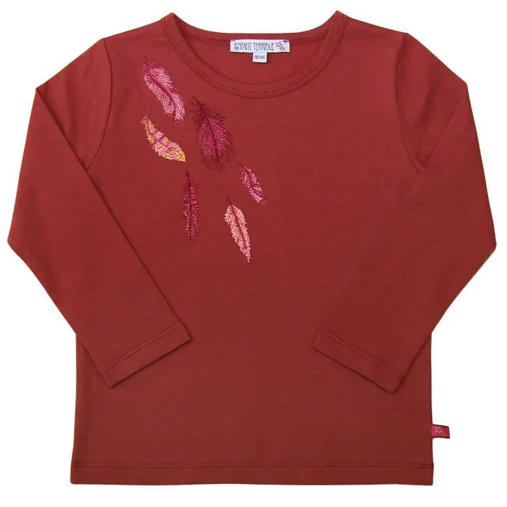 Enfant Terrible Shirt mit Federstickerei