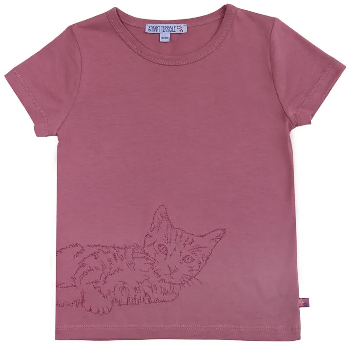 Enfant Terrible Shirt mit Katze altrosa