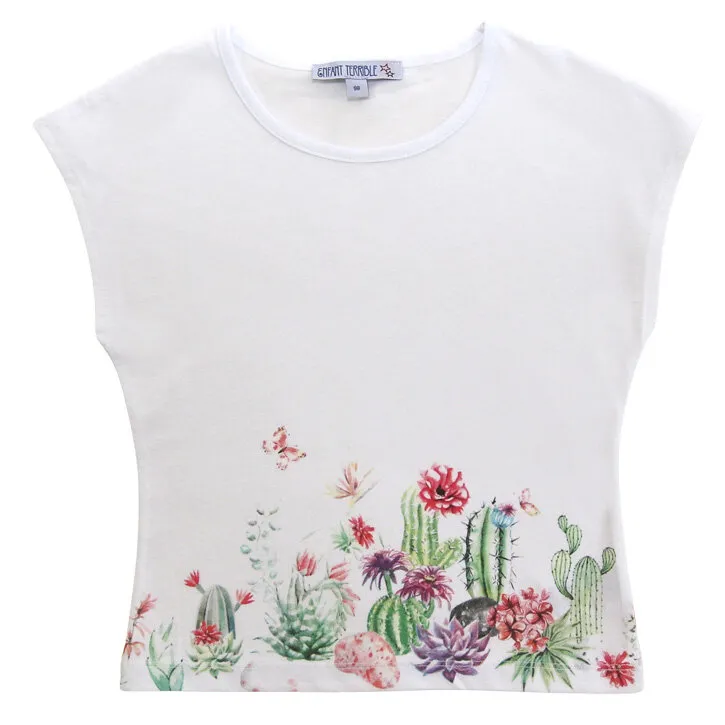 Enfant Terrible white Top mit Kaktusdruck