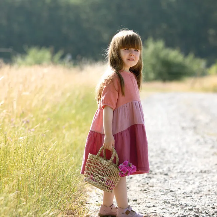 Enfant Terrible Musselin Kleid Colourblocking mallow-apricot