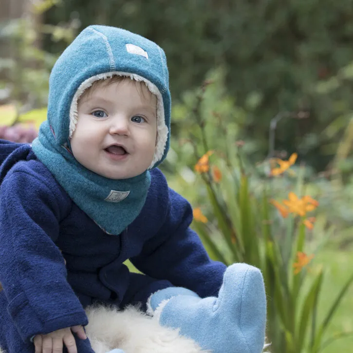 Pickapooh Jan Wollfleece kbT petrol/Plüsch natur 44