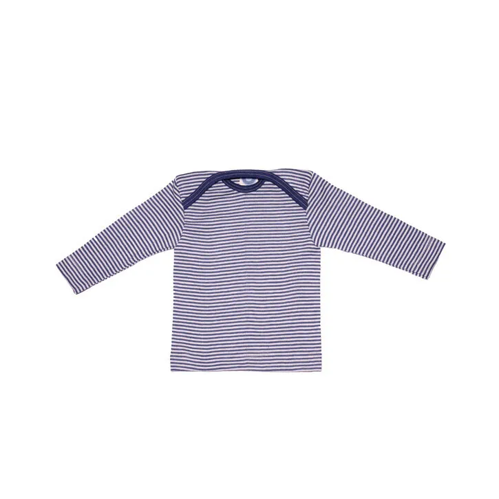 Cosilana Baby Schlupfhemd langarm aus Wolle/Seide geringelt