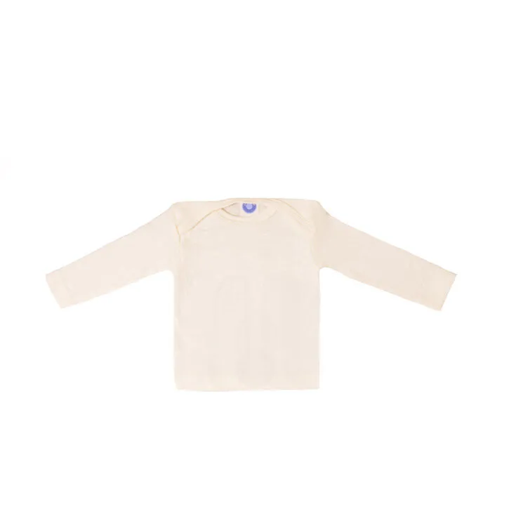 Cosilana Baby Schlupfhemd langarm aus Wolle/Seide uni