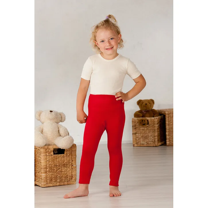 Cosilana Kinder Leggings uni Wolle / Seide