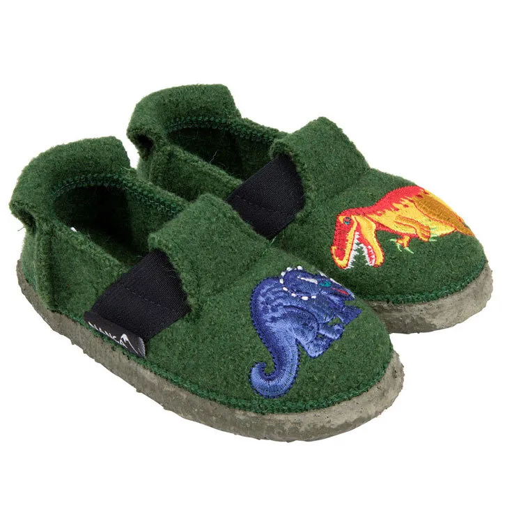 Nanga Dinos Slipper Kinder Hausschuh Bio-Schurwolle