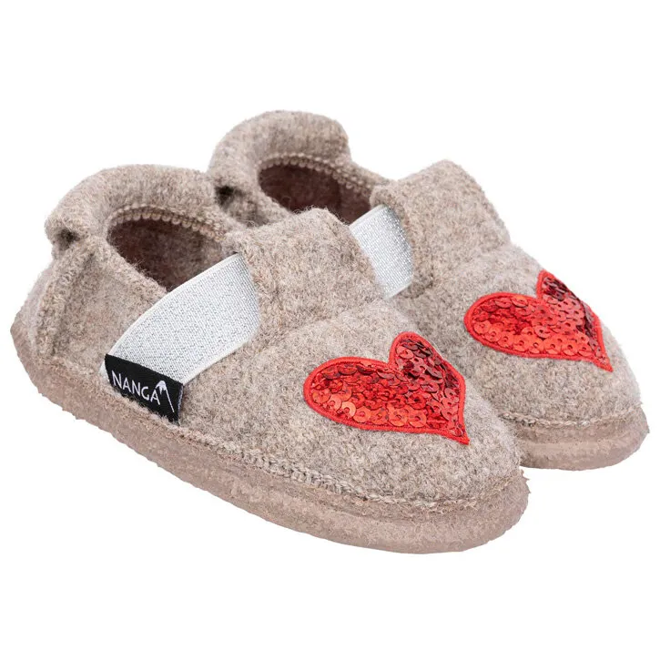 Nanga I heart U natur Slipper 100% Schurwolle