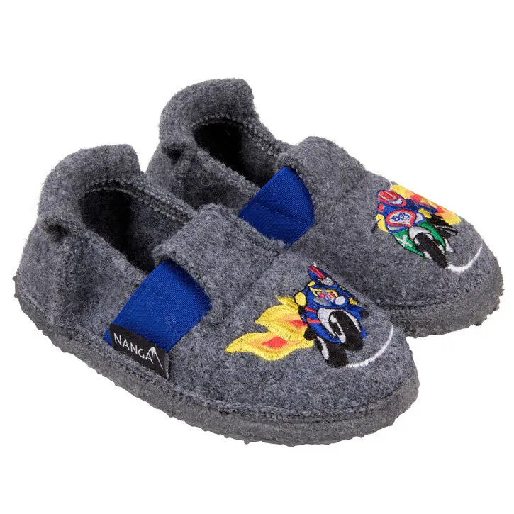 Nanga Moto grau Kinder Hausschuh aus Schurwolle