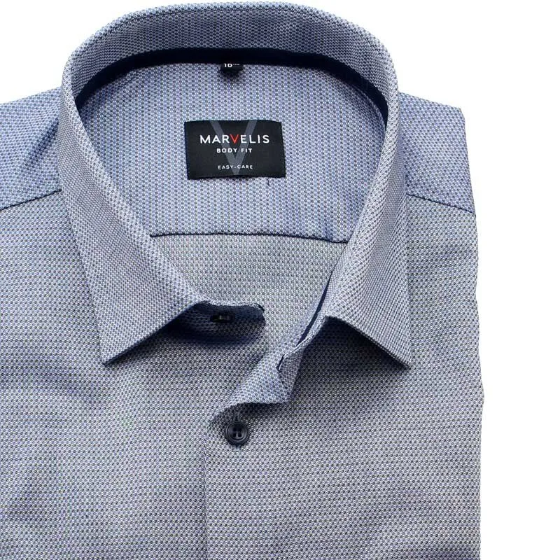 MARVELIS Hemd BODY FIT 3D Diamant Jacquard langarm 39 (M)