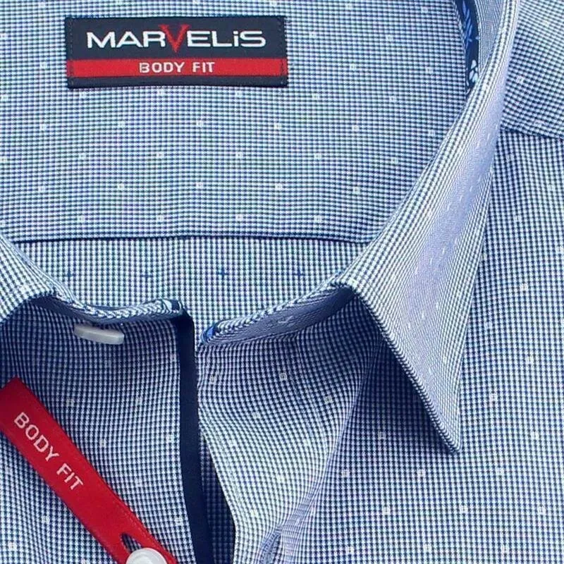 MARVELIS Shirt BODY FIT MICRO checks long sleeve