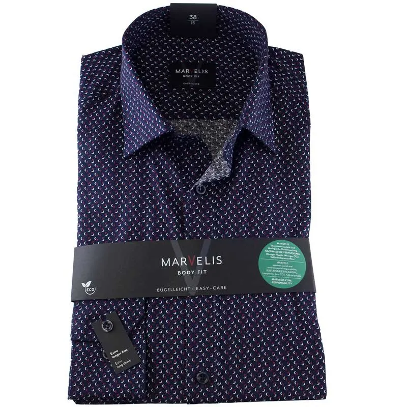 MARVELIS Shirt BODY FIT print extra long sleeve 69cm