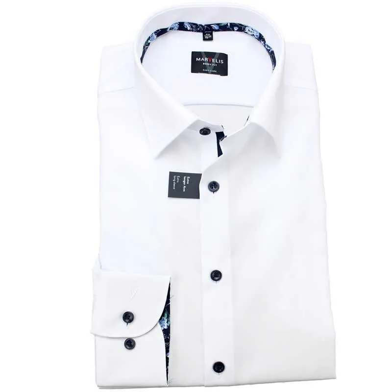 MARVELIS chemise pour homme BODY FIT uni à manches longue extra 69cm
