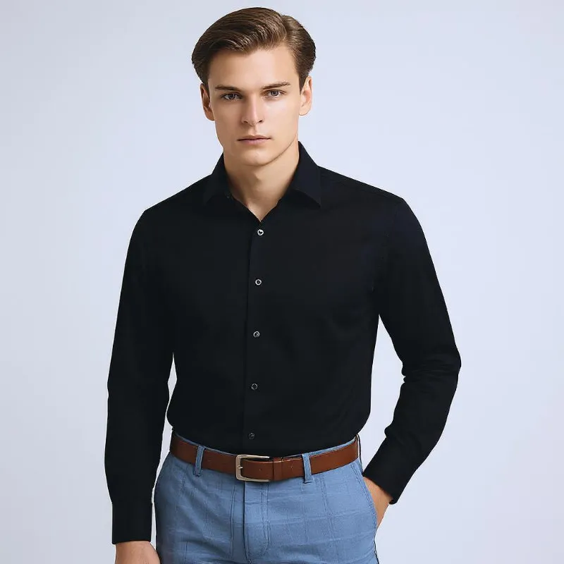 MARVELIS Hemd BODY FIT uni langarm mit Kontrast 43-44 (XL)