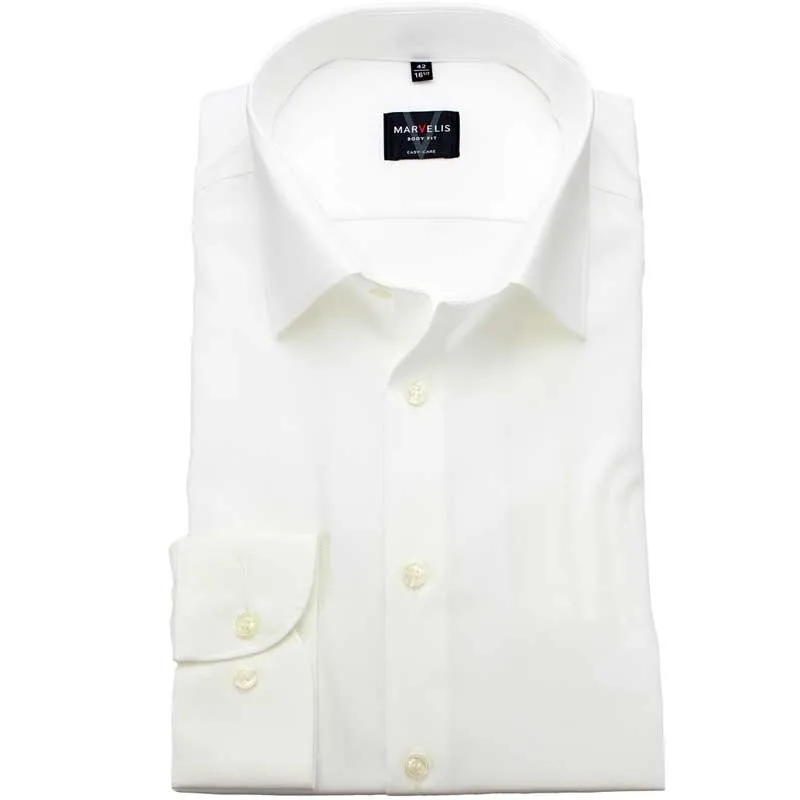 MARVELIS Hemd BODY FIT uni langarm (6799-64-20e)Farbe: Elfenbein