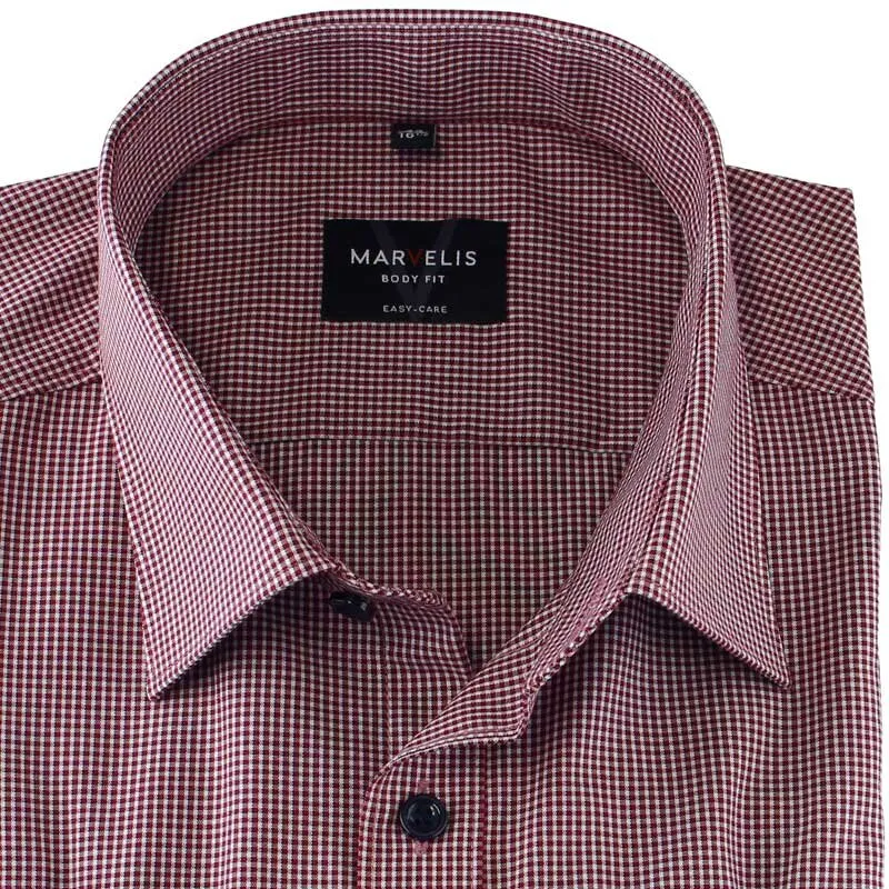 MARVELIS Hemd BODY FIT vichy karo langarm