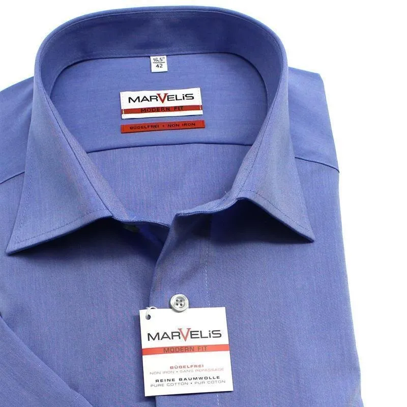 Marvelis Hemd Modern Fit Chambray Kurzarm (4704-12-13) 45 (XL)
