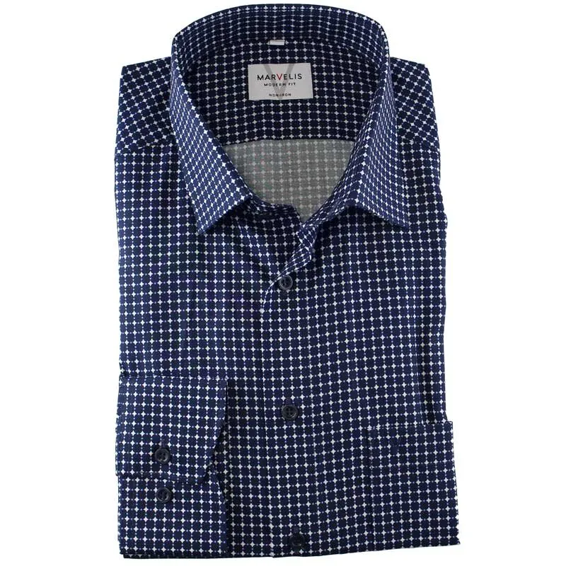 MARVELIS Uni camisa para hombres MODERN FIT mangas largas